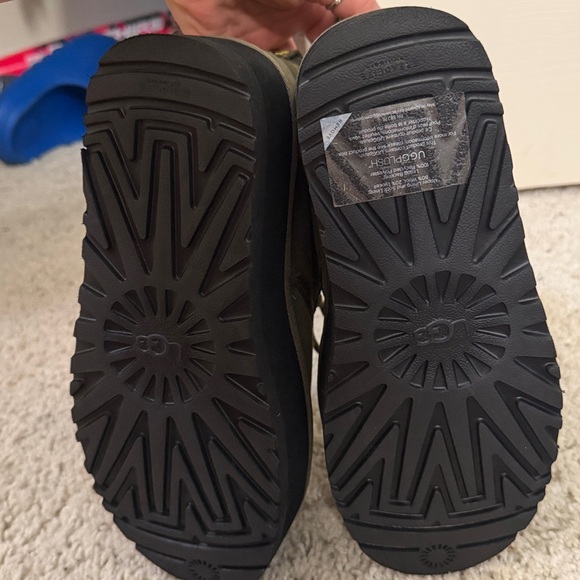 UGG Olive Suede Boots with Black Soles size 6 - Picture 3 of 4